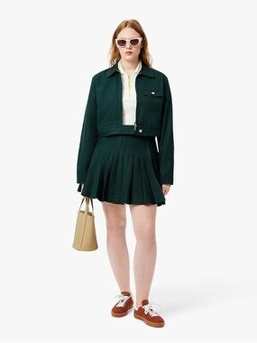 Lacoste Green Preppy Tennis Set - Pleated Skirt and Cropped Jacket